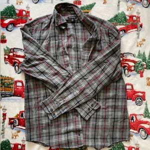 George Grey‎ Flannel w/ Red, Black, White Stripes {Size Medium}